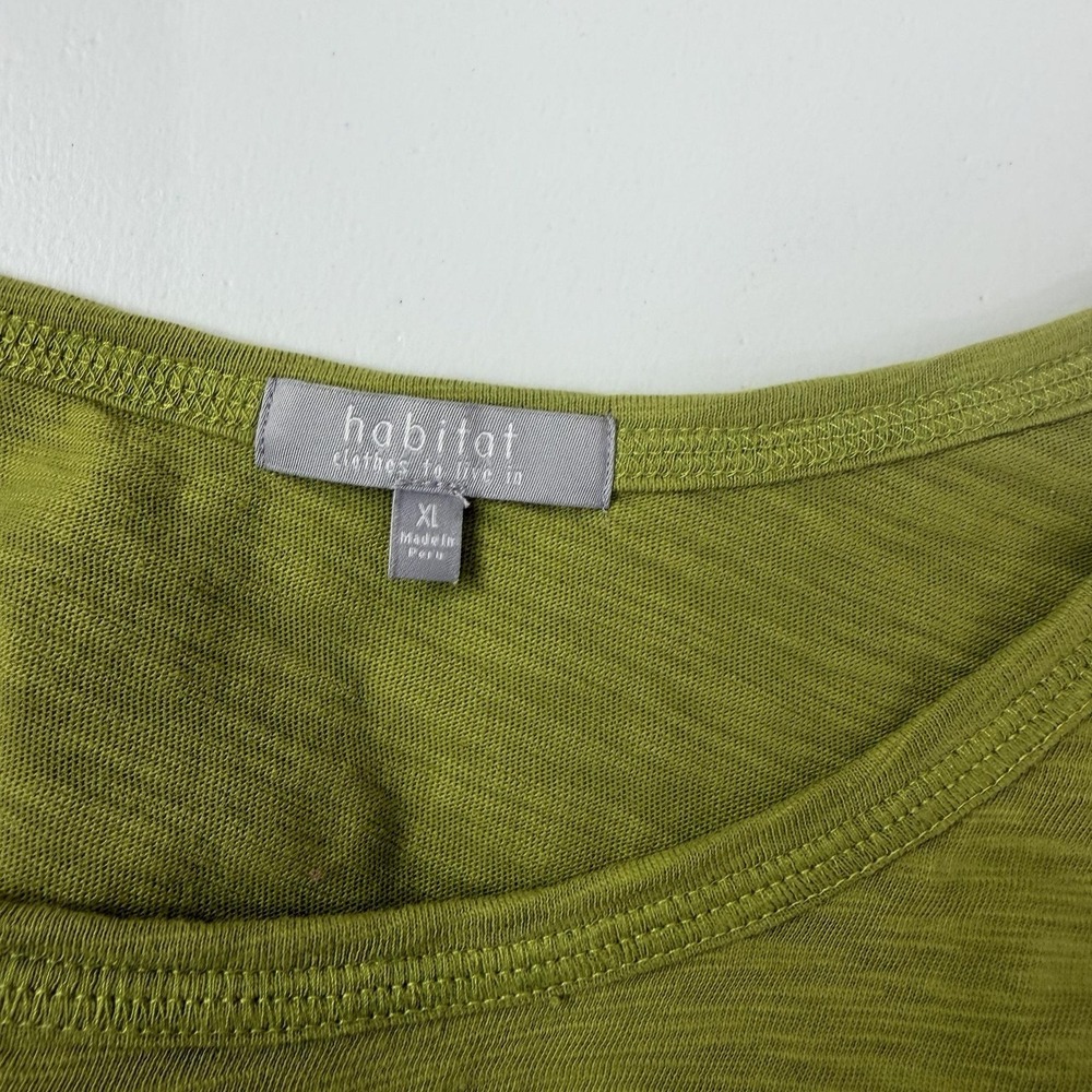Habitat Tunic Womens XL Green Scoop Neck Long Sleeve Pockets Lagenlook Olive - Picture 5 of 13
